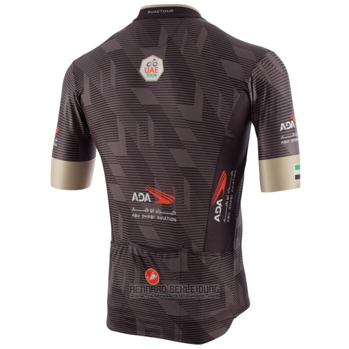 2020 Fahrradbekleidung UAE Tour Braun Trikot Kurzarm und Tragerhose